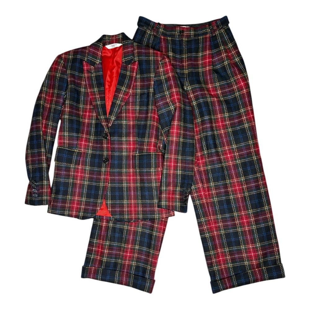 Liz Claiborne Plaid Blazer and Pants Set